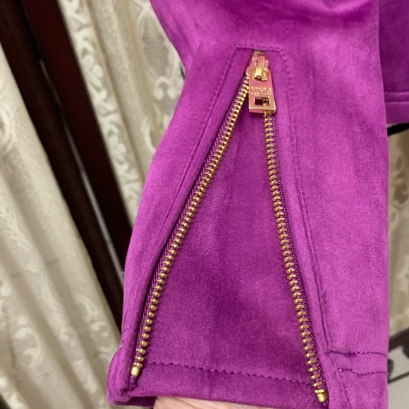 NWT MARC NEW YORK PURPLE FAUX SUEDE JACKET - SZ MEDIUM - Picture 8 of 12